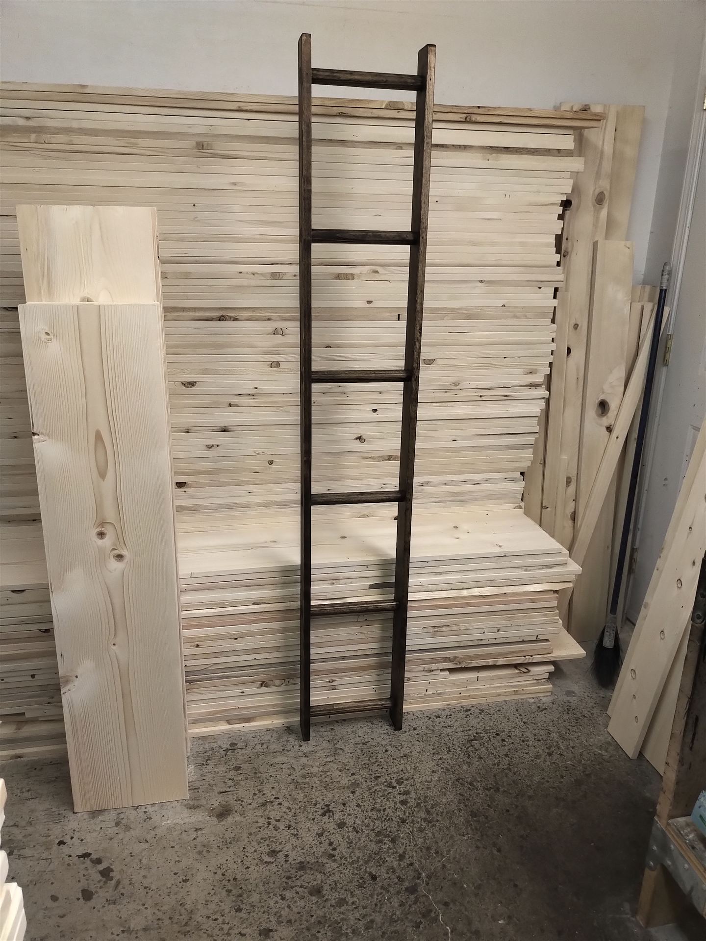 Stained pine blanket ladder